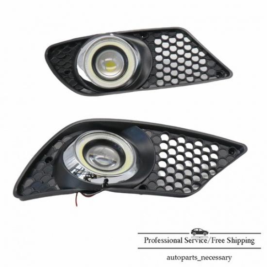 For Mercedes Benz W204 C230 C300 C350 LED Bumper Fog Lights W/ Cover Angel Eye