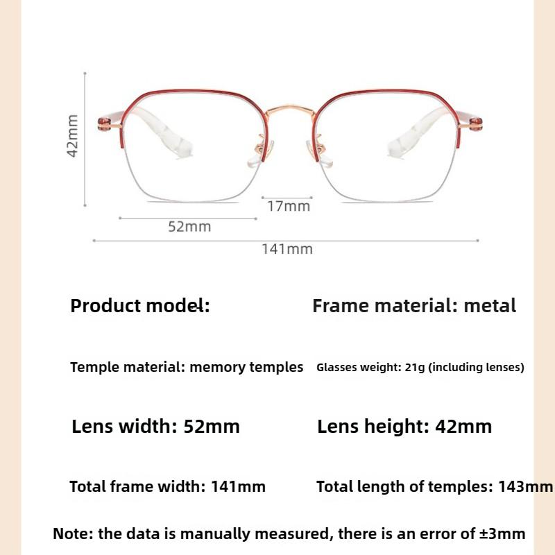 2025 Fashion Reading Glasses Women's INS Style Metal Oversized Frame Ultra-Lightweight Personalized Presbyopia Glasses