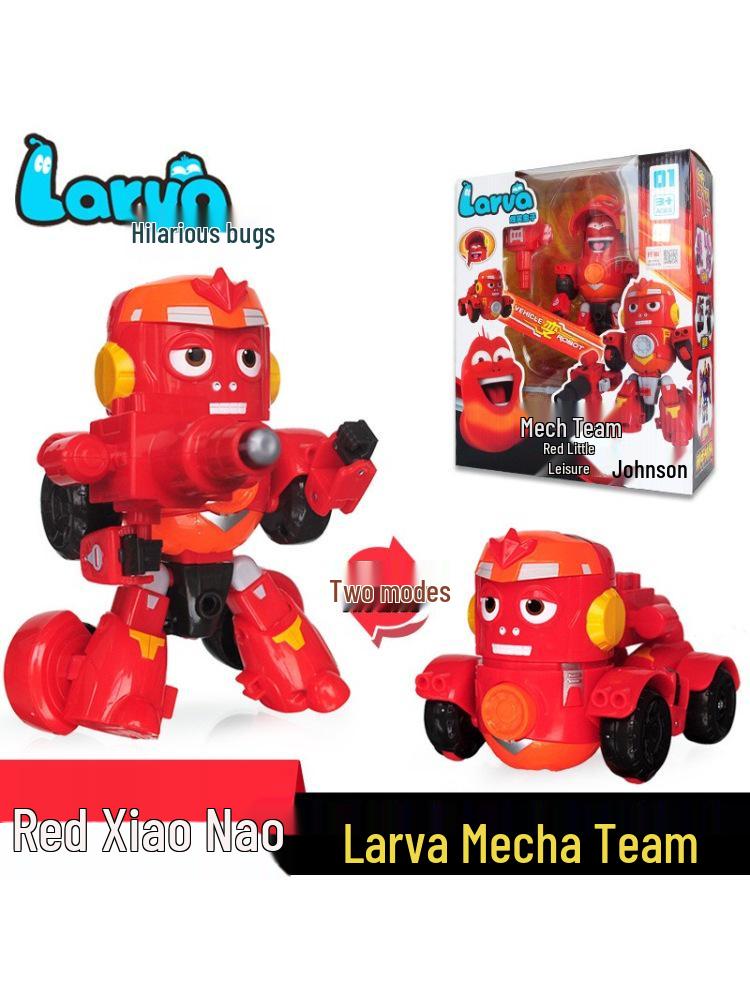 Laughing Larva Toys: Mecha Team Transforming Car-Robot Set for Boys