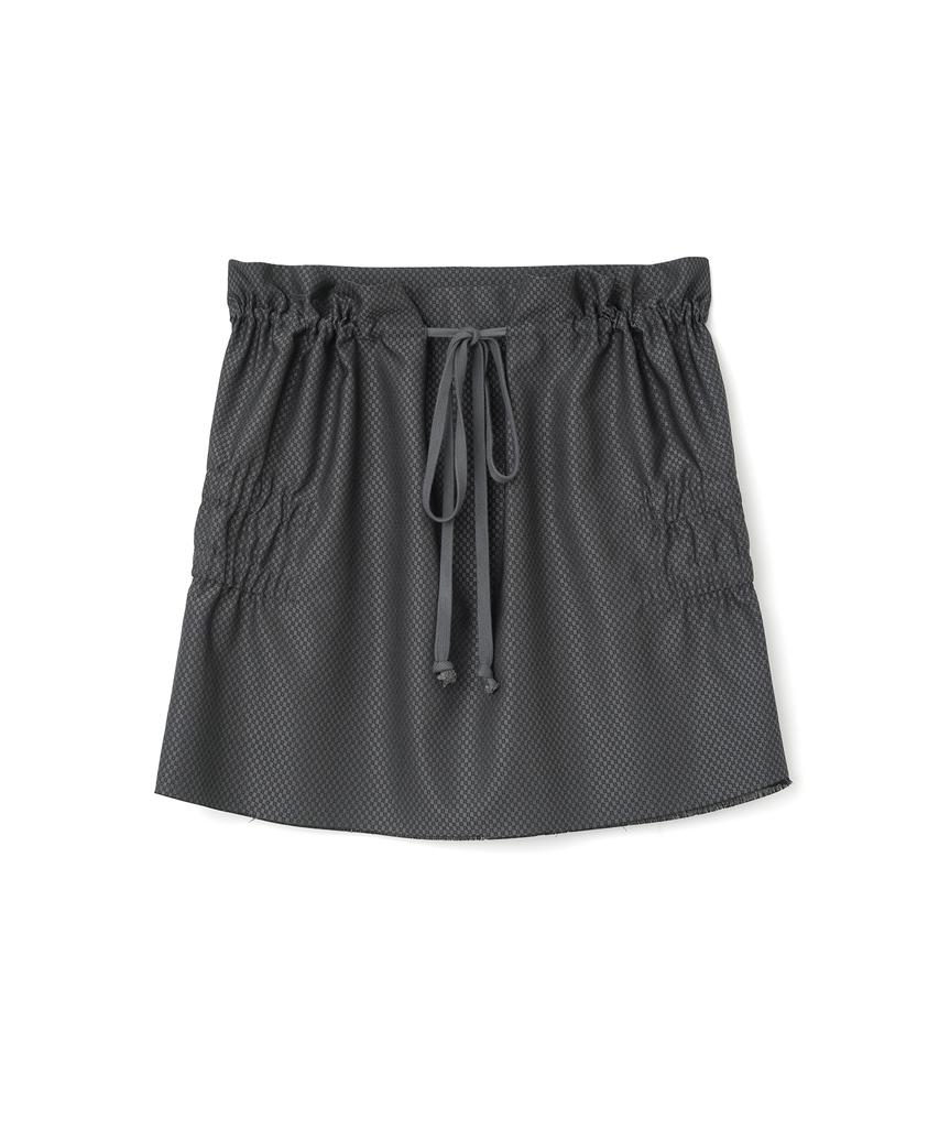 Milo Woman Cutoff Shirred Two-Way Skirt [Charcoal]