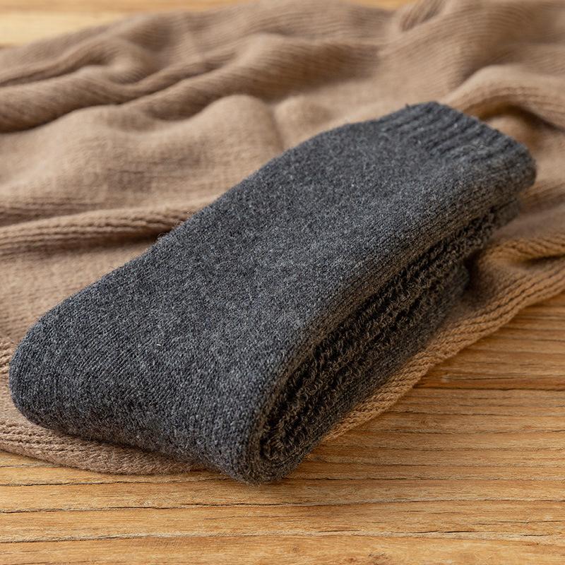 

Чоловічі подовжені зимові високі шкарпетки з дуже товстої вовни, жіночі флісові шкарпетки, бавовняні шкарпетки великого розміру з довгим верхом вільного крою, захищені від холоду men темно-сірий