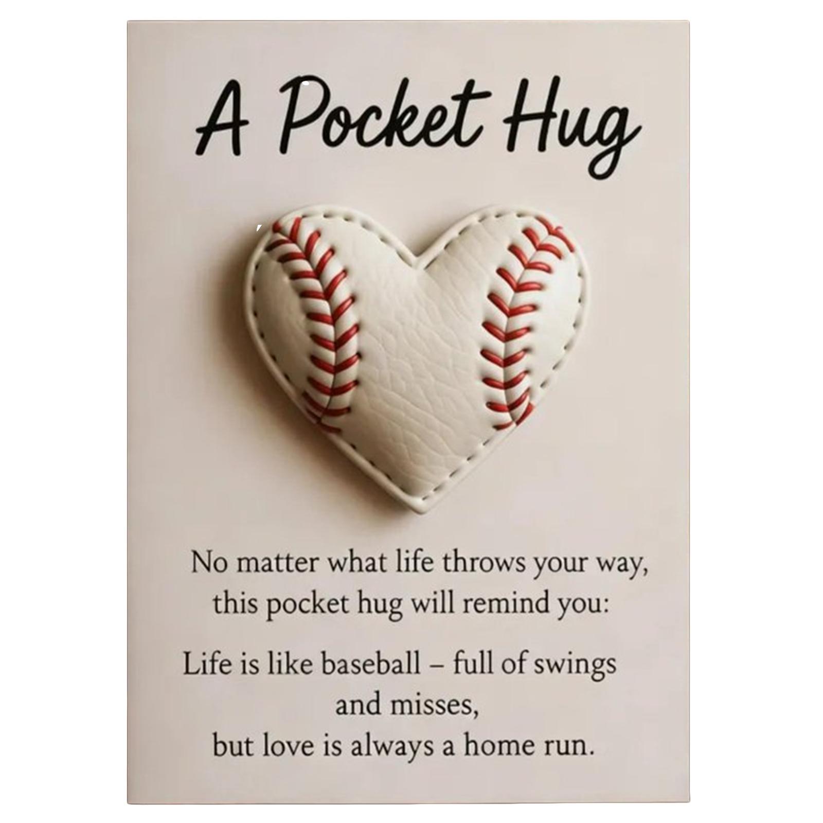 

Charming Heart-Shaped Softball Pocket Hug with Cards Softball Motivational Pocket-Hugs Softball Pocket Hug for Friends Lovers білий