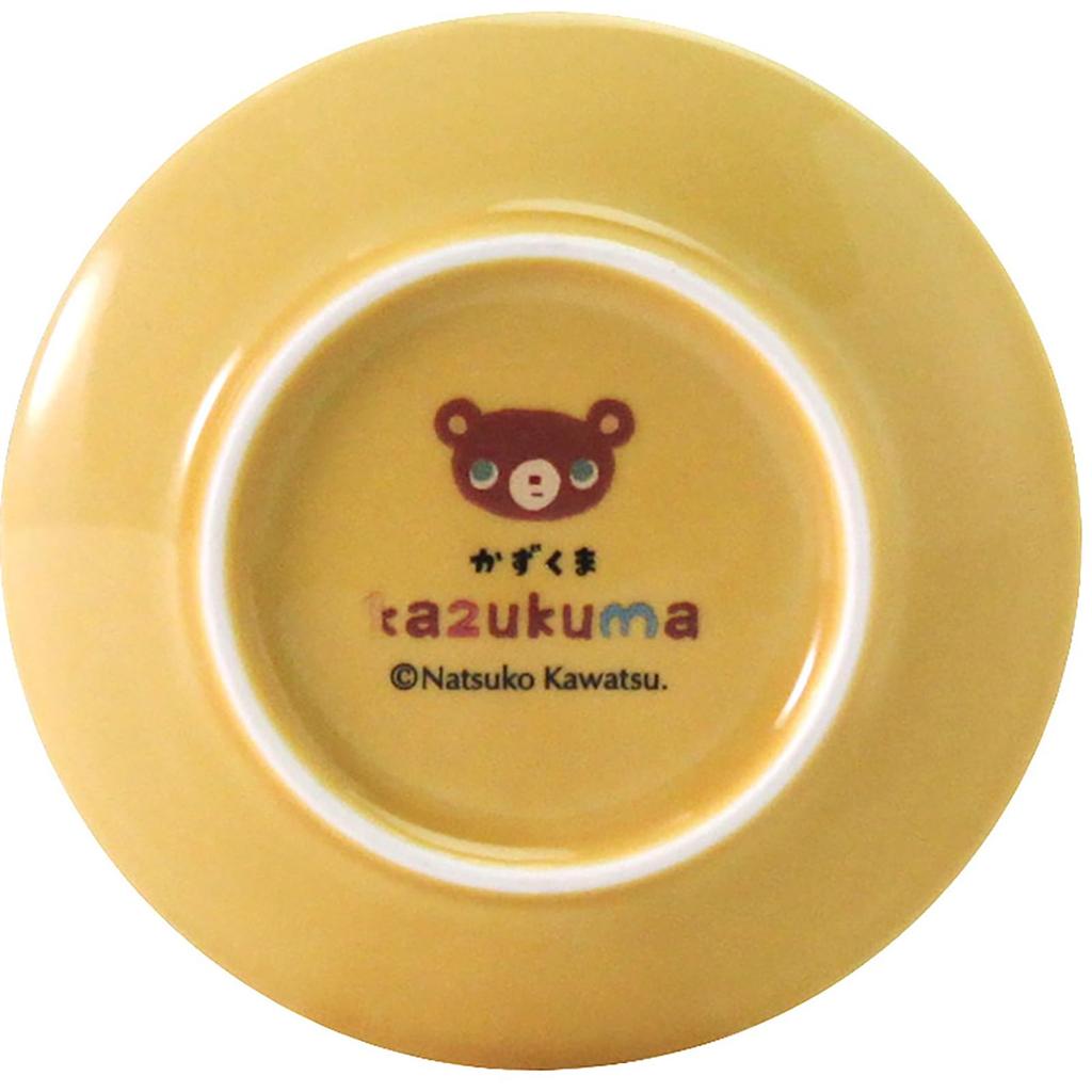 Small Microwave and Dishwasher Polka Mustard Mino Made In Product Number 233008 "Kazukuma" Plate, Safe, Dots, Yellow, Approx. 9cm, Ware, Japan,