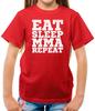 Essen Schlafen MMA WIEDERHOLEN - Kinder T-Shirt - Mixed Martial Arts - Karate - Kämpfen
