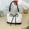 Simple Style Sweet Shoulder Bag Portable Contrast Handbags Gift Bowknot Underarm Bag  Daily Use