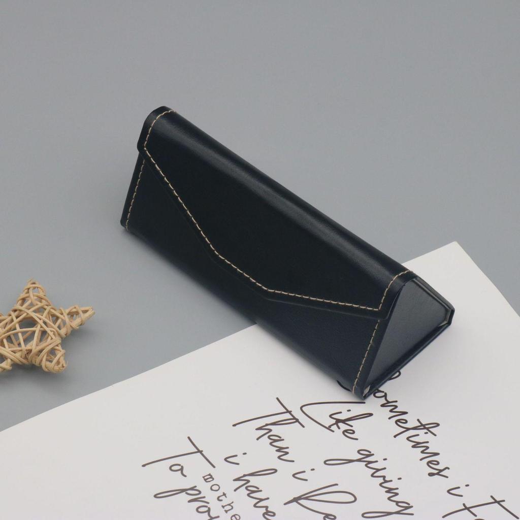 Fashionable Folding Triangle Glasses Case - Portable Sunglasses Storage for Men and Women, High-End Feel with Custom Logo Option