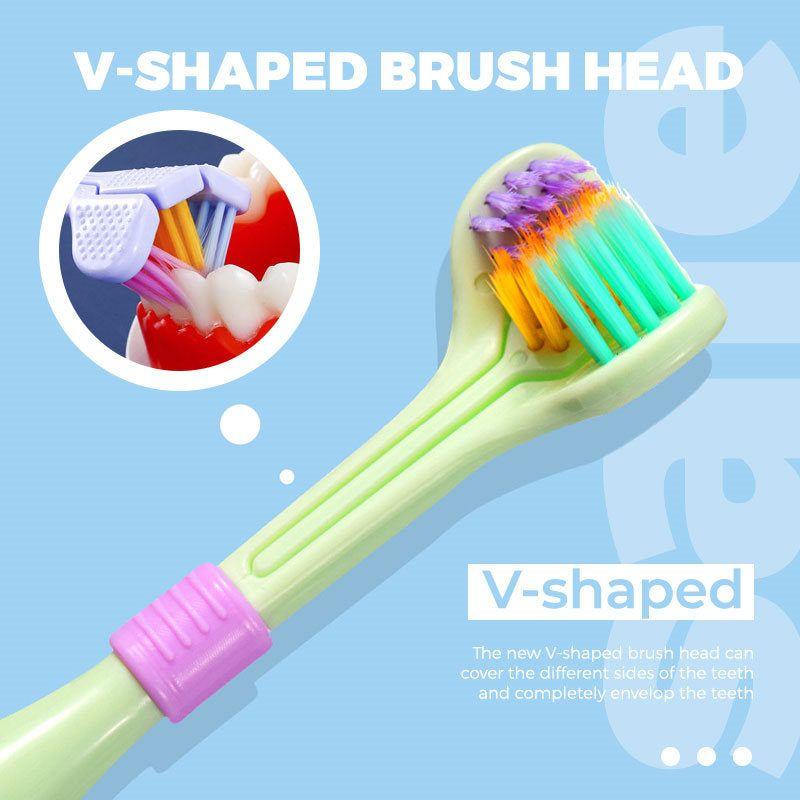 360 Degree Three-sided Soft Bristle Toothbrush Oral Care Safety Toothbrush Teeth Deep Cleaning Portable Travel Dental Oral Care