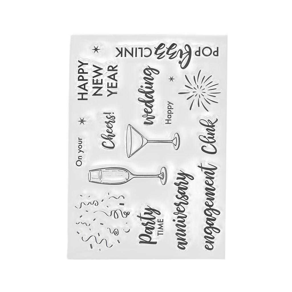 2Pcs Clear Stamp Set  Clear Imprint Healthy Nonirritating Recyclable Practical Transparent Stamps