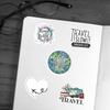50 World Travel Cartoon Stickers: Waterproof Decorations for Phone, Water Bottle, Luggage, Planner