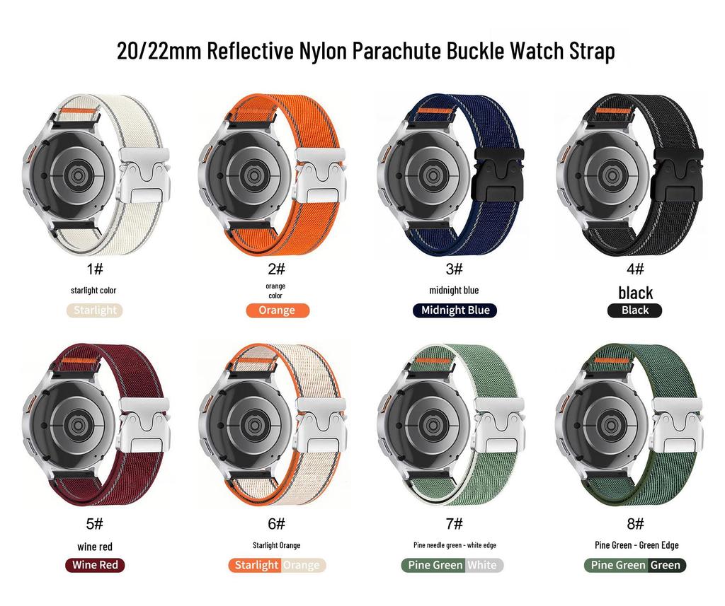 Compatible Reflective Nylon Band for Apple S11/10987 and Huawei GT65Pro Watches
