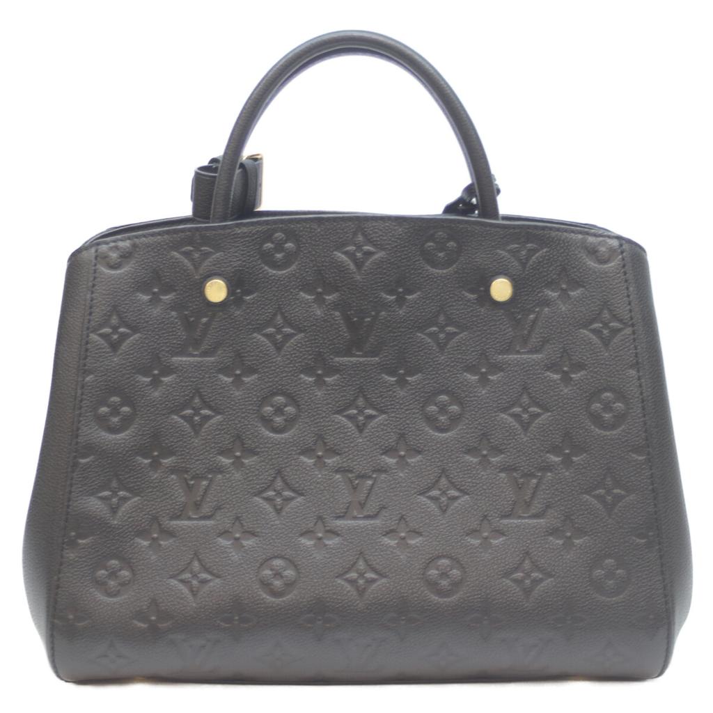 Louis Vuitton 16 Years M41048 Black Enprint Montaigne MM Handbag blackUsed