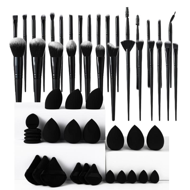 Pink 64-Piece Makeup Brush & Beauty Sponge Set – Complete Eyeshadow & Powder Tools