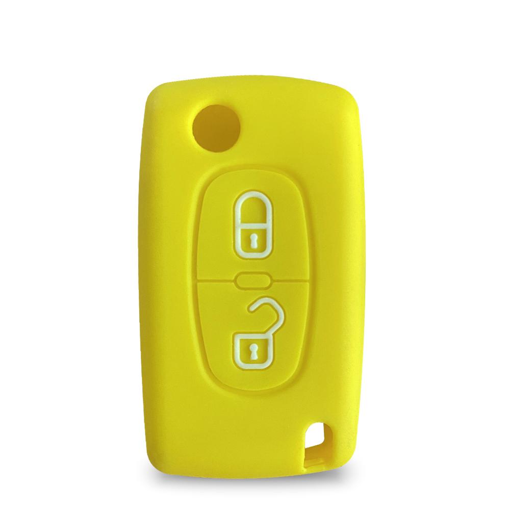 Key Case Cap for Citroen C3 C Crosser Key Cover for Peugeot 308 307 207 206 307S 307sw 407 607 3008 5008 Silica Gel Keychain