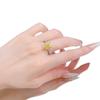 Schmuckinlay 9 * 10 Fester Quadratischer Gelber Diamantring Hoher Kohlenstoffdiamant Eisblumen Schliff Wind