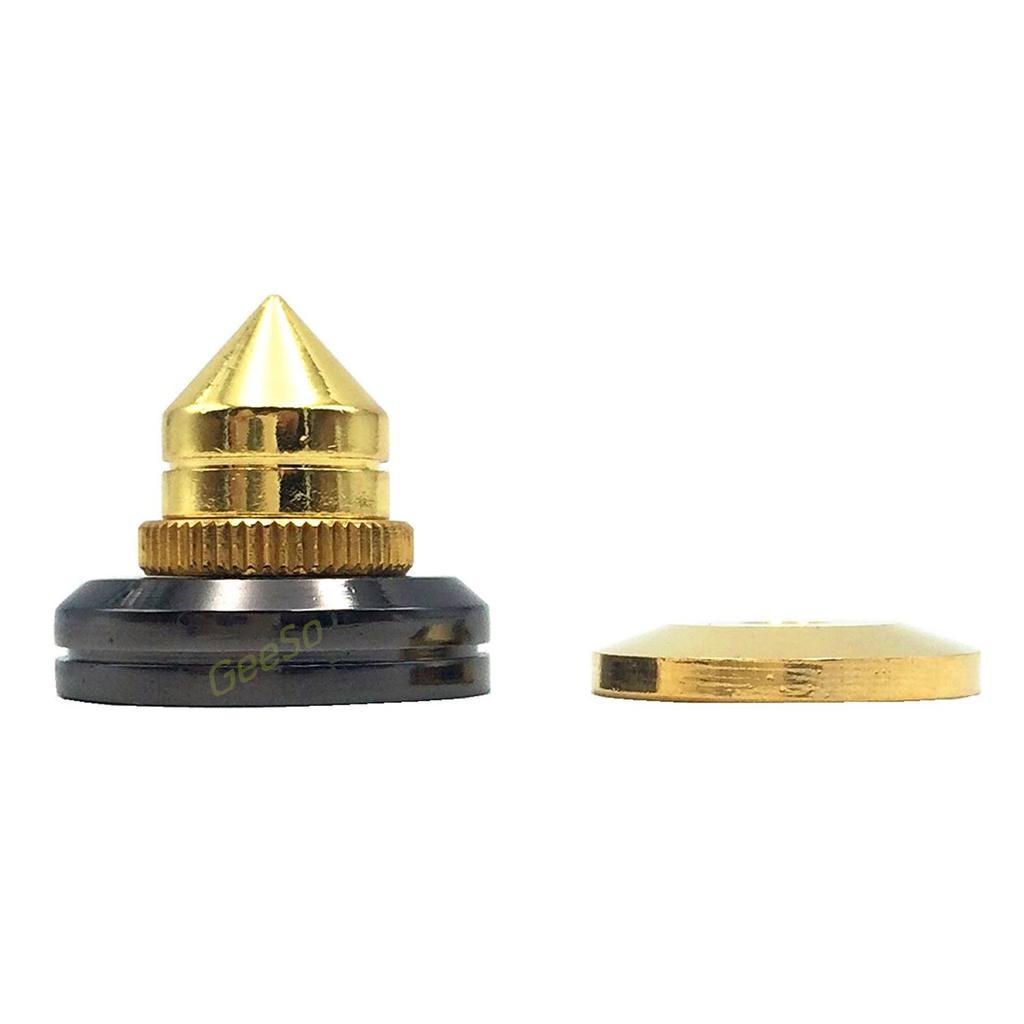 GeeSo Metal Insulator Spike Receiver Set of 8 for Improved Sound Quality in Speakers and Audio Equipment Gold-Plated