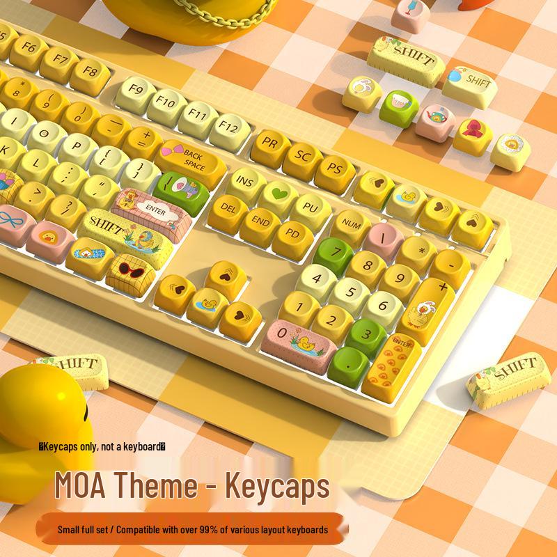 

Moa High PBT Cute Cartoon Milk Yellow Round Keycaps - Personalized DIY Theme 38*16*3 cm