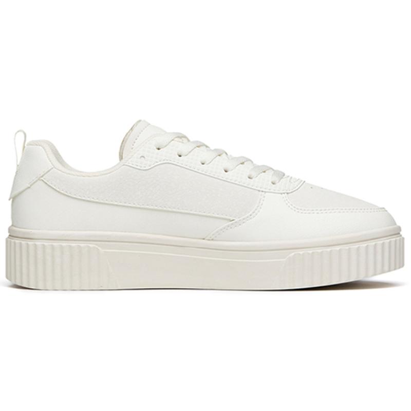 Anta Life Collection Wear-Resistant Slip-Resistant Low-Top Skateboard Shoes Women's Ivory White Sneakers 122148066-2