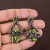 Natural Copper Green Turquoise Stone Handmade Copper Wire Wrap Earring 2.6 q0a42
