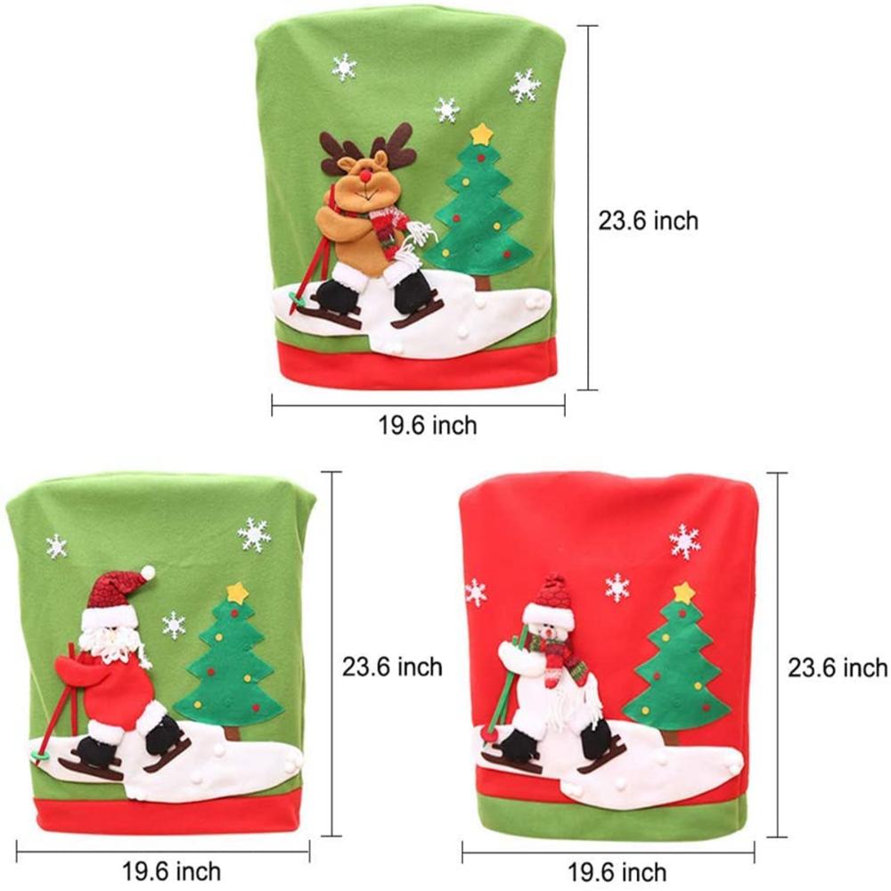 Home Xmas Santa Claus Snowman Chair Back Covers Chair Cover Christmas Decoration New Year Decor