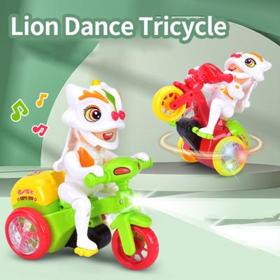 Kreative dynamische Musik Unterhaltung Unisex Kinder leuchtende Stunt Dreirad Motorrad Auto Spielzeug Kinder liefert elektrisch