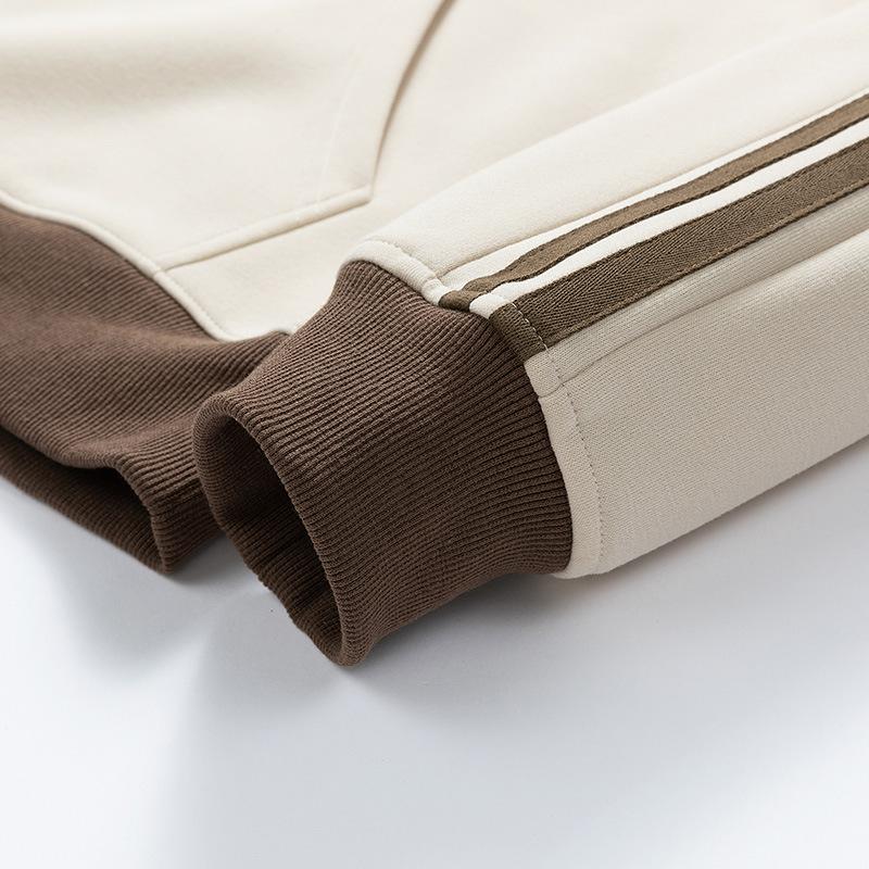 Hooded Sweatshirt Men's Autumn Trendy Loose Large Size Contrast Striped Shirt Long-sleeved Bottoming Shirt Tops Men's Couple Wear