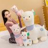 Cartoon Alpaca with Scarf Plush Toys Lovely Animal Sheep Alpacasso Plush Dolls Stuffed Soft Nice Birthday Xmas Gift