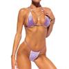 Bikini Xuanlang din Catifea Aurie: 17 Culori, Design Sexy Triunghiular, Costum de Baie Decupat pentru Femei