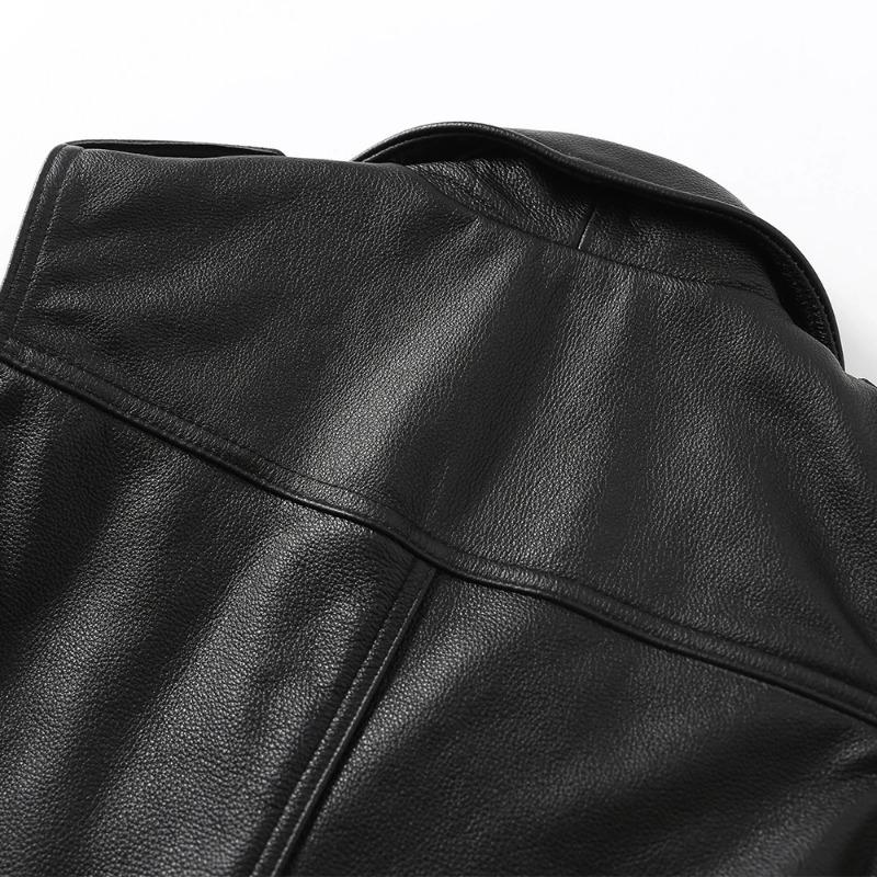 Chinese Size Genuine Leather Vest Men 100% Real Cowhide Slim Fit Motorcycle Vests Biker Sleeveless Jackets Spring Autumn Asian Size M595