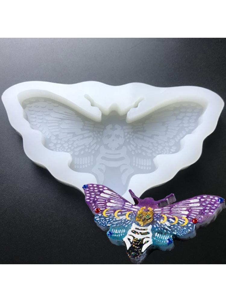 For Creative Moth Keychain Resin Mold  Crafts Bracelet Pendant Silicone Mould Handmade Moth for Key Chain Resin Casti