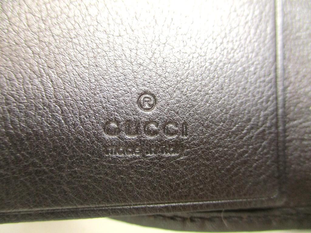 Authentic GUCCI GG Interlocking G Dark Brown Leather 6 Pics Key Chain #a870  Refurbished