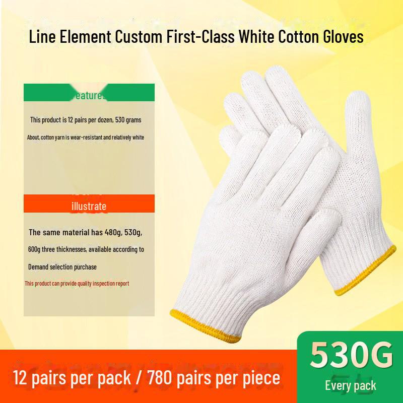 Cotton Yarn Work Gloves for Construction and Labor Protection