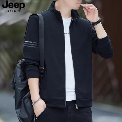 JEEP SPIRIT Men's Stand-Collar Cardigan Jacket