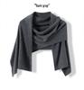 Women's 100% Pure Cashmere Solid Color Knit Shawl - Warm Fashion for Autumn & Winter