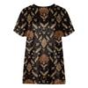 Women's Printed Short Sleeve Round Neck Retro Short Sleeve Summer Loose Tops Tops Women's Summer T-Shirts