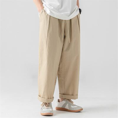 Spring Summer New Wide Pants for Mens Cotton Oversize Harem Pants Fashion Pleat Design Baggy Joggers Sweatpants