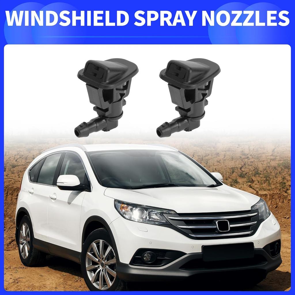 Windshield Washer Nozzle Kit for Jeep Wrangler JK 2013-2017 | Front Windshield Spray Nozzles Wiper Jet No.68164356AB | Black | 1 Set