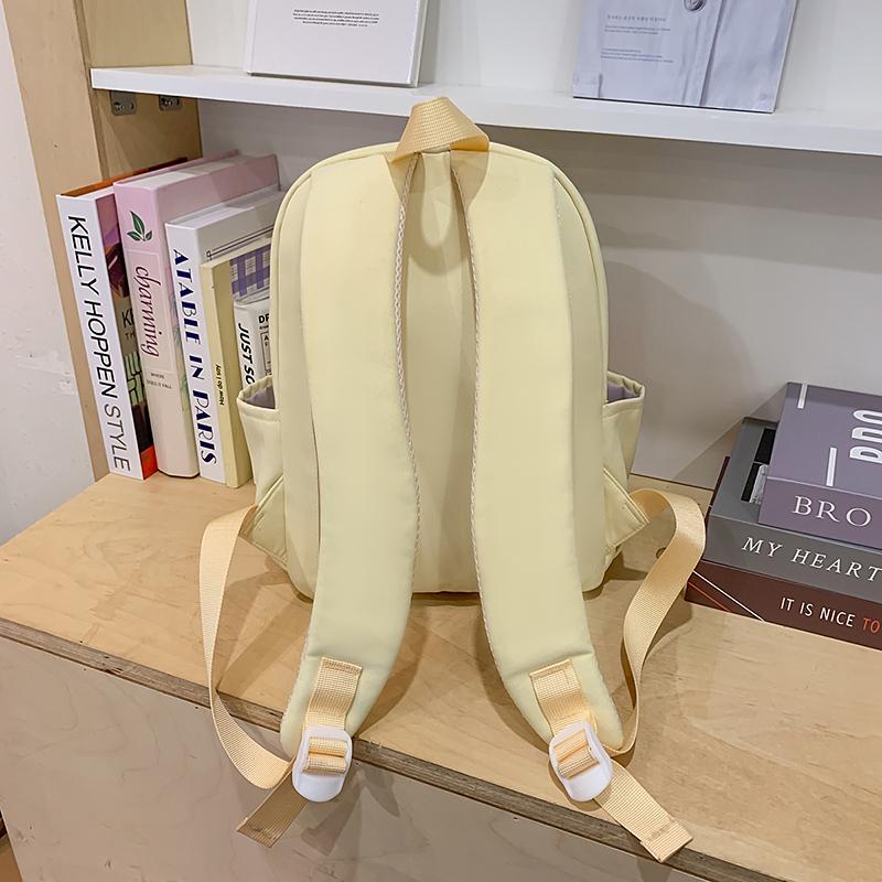 Large Capacity Backpack Women's Solid Color Travel Backpack Campus Student Schoolbag