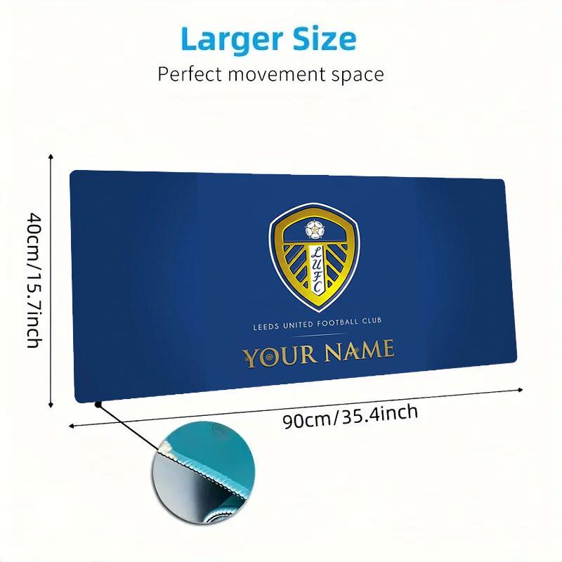 Leeds United Custom Name Large Size Mouse Pad Large Gaming Table Cushion Non-slip Laptop Tablet Big Mousepad XXL Mat Mini PC Playmat With Lock edge