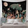 Mysterious Tree of Life Mushroom Forest Tapestry Wall Hanging Fairy Tale Bohemian Psychedelic Home Dormitory Dream Decor Sun