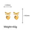 Custom Glossy Heart Bow Earrings for Women – Stylish, Simple, Everyday Fashion Accessories
