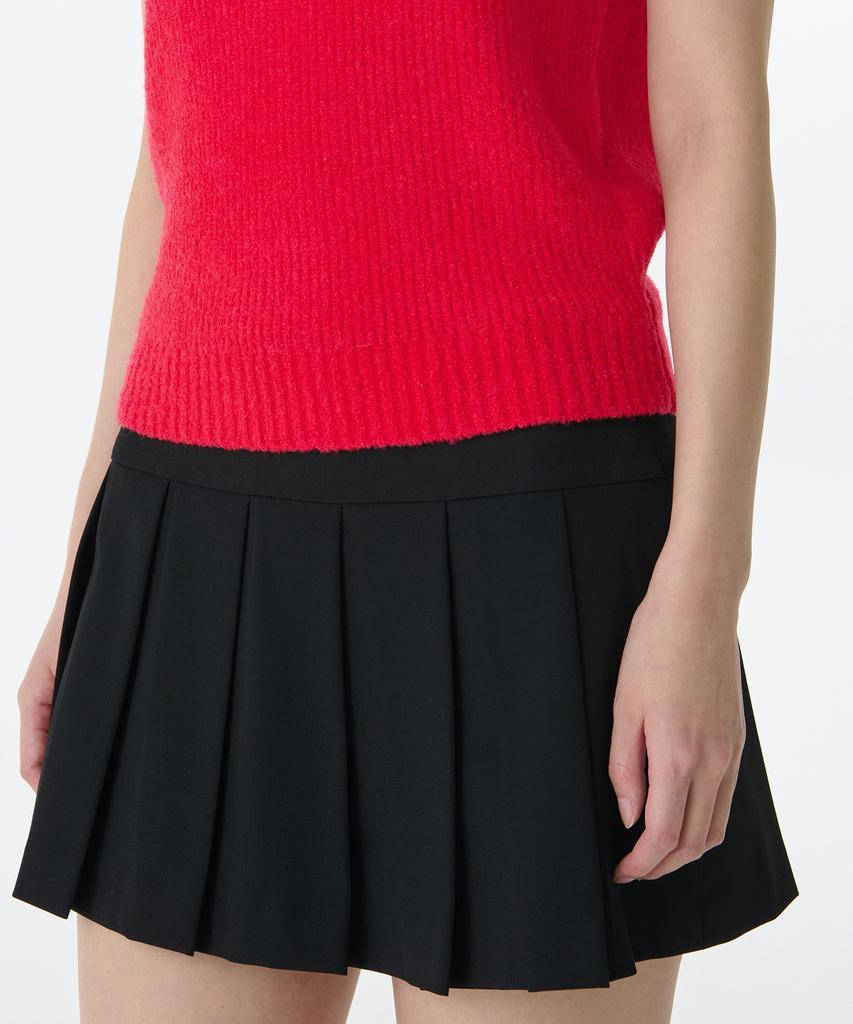 MUSINSA STANDARD WOMAN Women'S Mini Boucle Ribbed Short Sleeve Knit [Red]