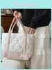 Stilvolle Canvas-Tragetasche mit floralem Patchwork-Design für den täglichen Gebrauch und zum Einkaufen