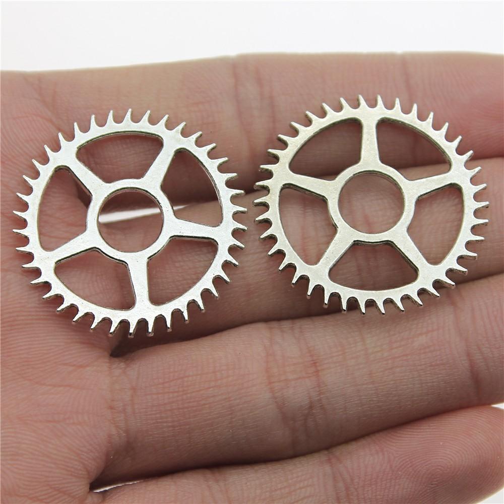 5pcs Charms Gear Steampunk Antique Silver Color Big Gear Steampunk Charms Pendant Jewelry Steampunk Gear Charms