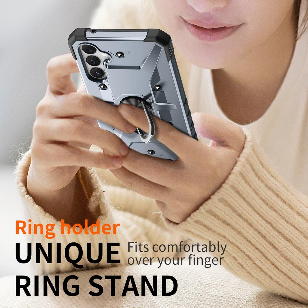 For Samsung Galaxy S24 Case PC+ TPU Ring Kickstand Magnetic Car Mount Phone Cover