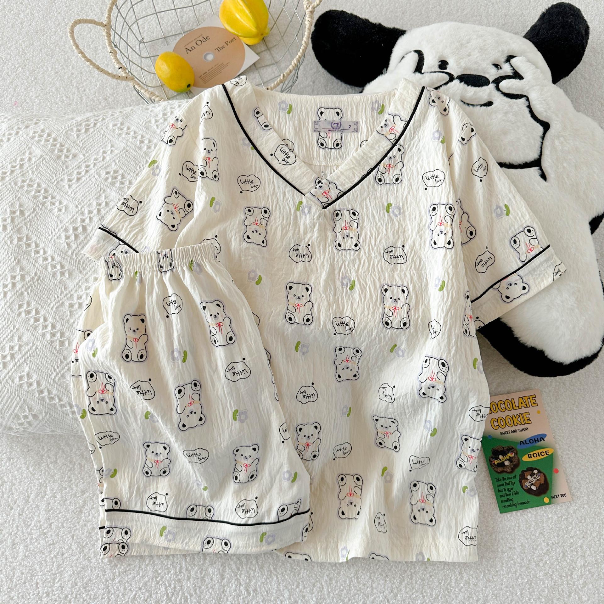 

Женская повседневная пижама Ice Silk: Свободная и удобная домашняя одежда с короткими рукавами, которая пользуется популярностью у летних покупателей L