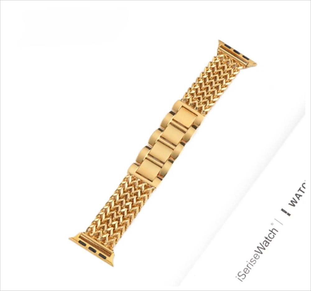 Luxuriöses Edelstahlarmband für Apple Watch 9 8 7 6 SE 5 3 45/44/42/41 mm geflochtenes Metallarmband Correa iWatch Ultra 49 mm 40 38 mm