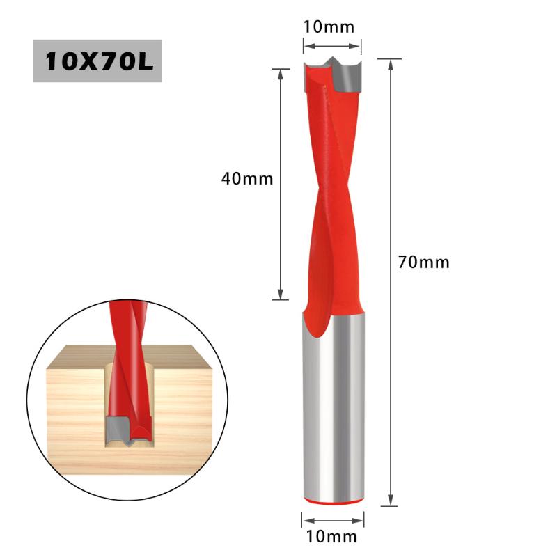 2 Flute Drill Bits 70Mm Length 10Mm Shank Left/Right Row Drill Carbide Hole Opener Wood Alloy Tool