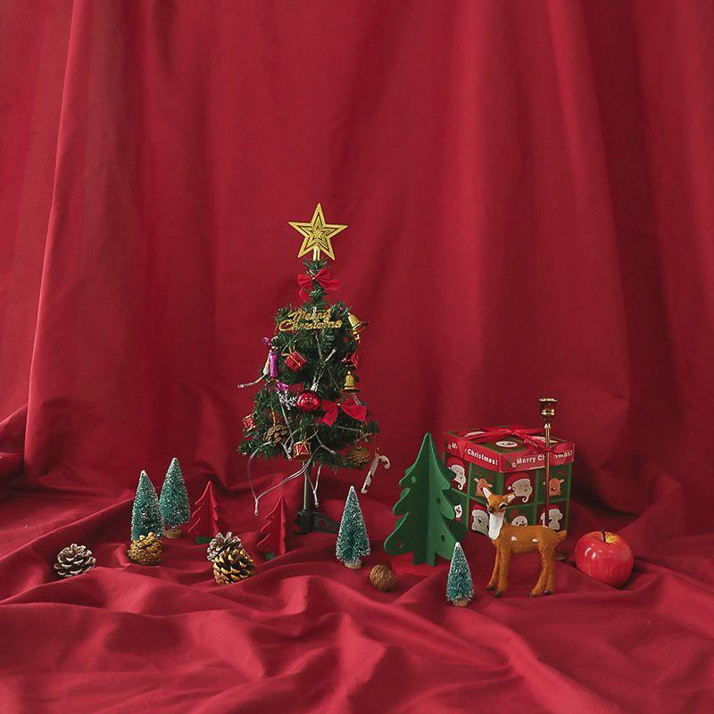 Dark Green & Wine Red Solid Color Christmas Photo Backdrop for Live Streams & Kids Photography