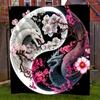 Yinyang Dragon Printed Blanket Soft Plush Flannel Blanket Suitable For Sofa Office Blanket