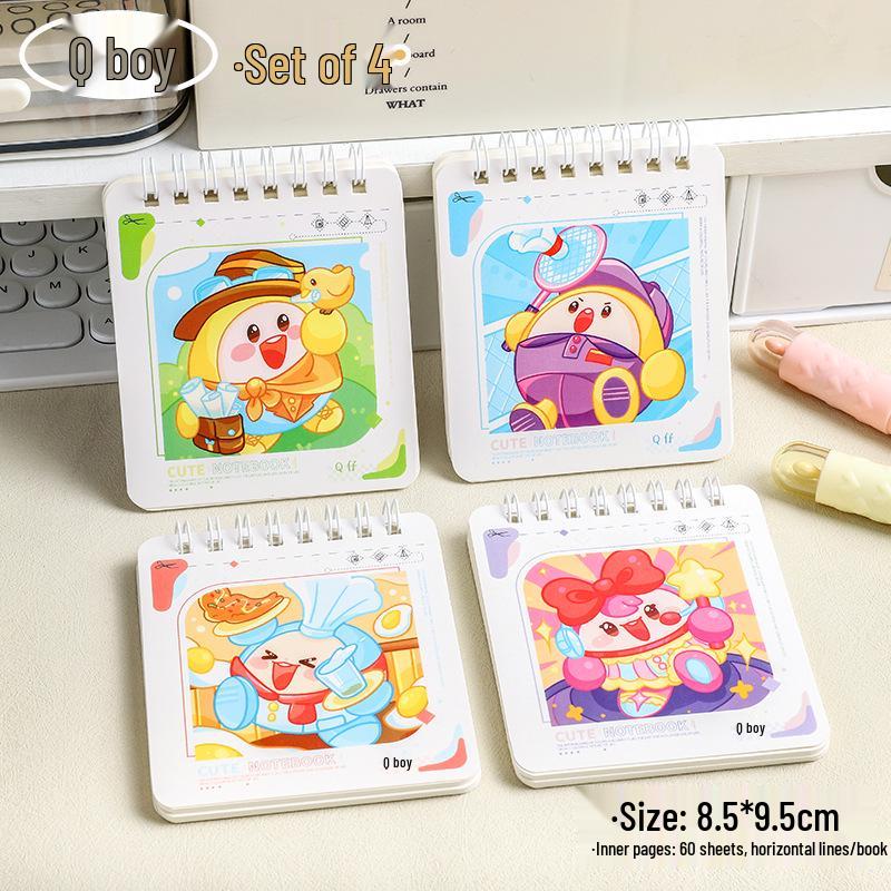 Cute Panda Spiral Pocket Notebook - Cartoon Flip-Up Design for Students